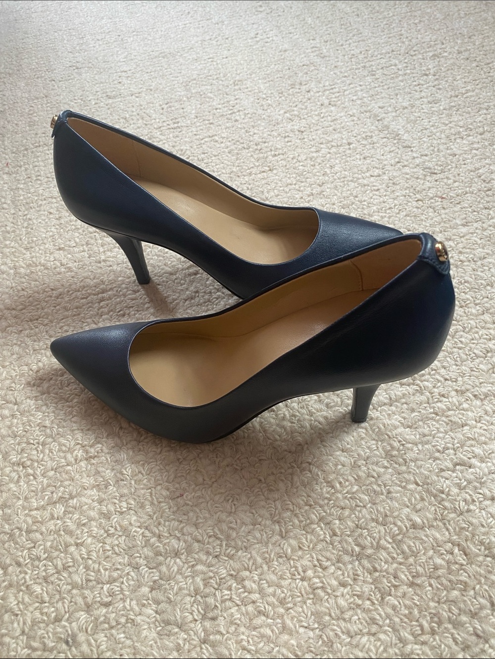 {Michael Kors} Navy Leather Pumps - Picture 2 of 5